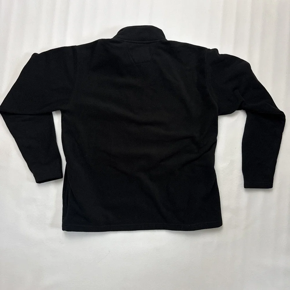 Harley Davidson Mens Long Sleeve Fleece Pullover Black Size Lg Quarter Zip Y2K